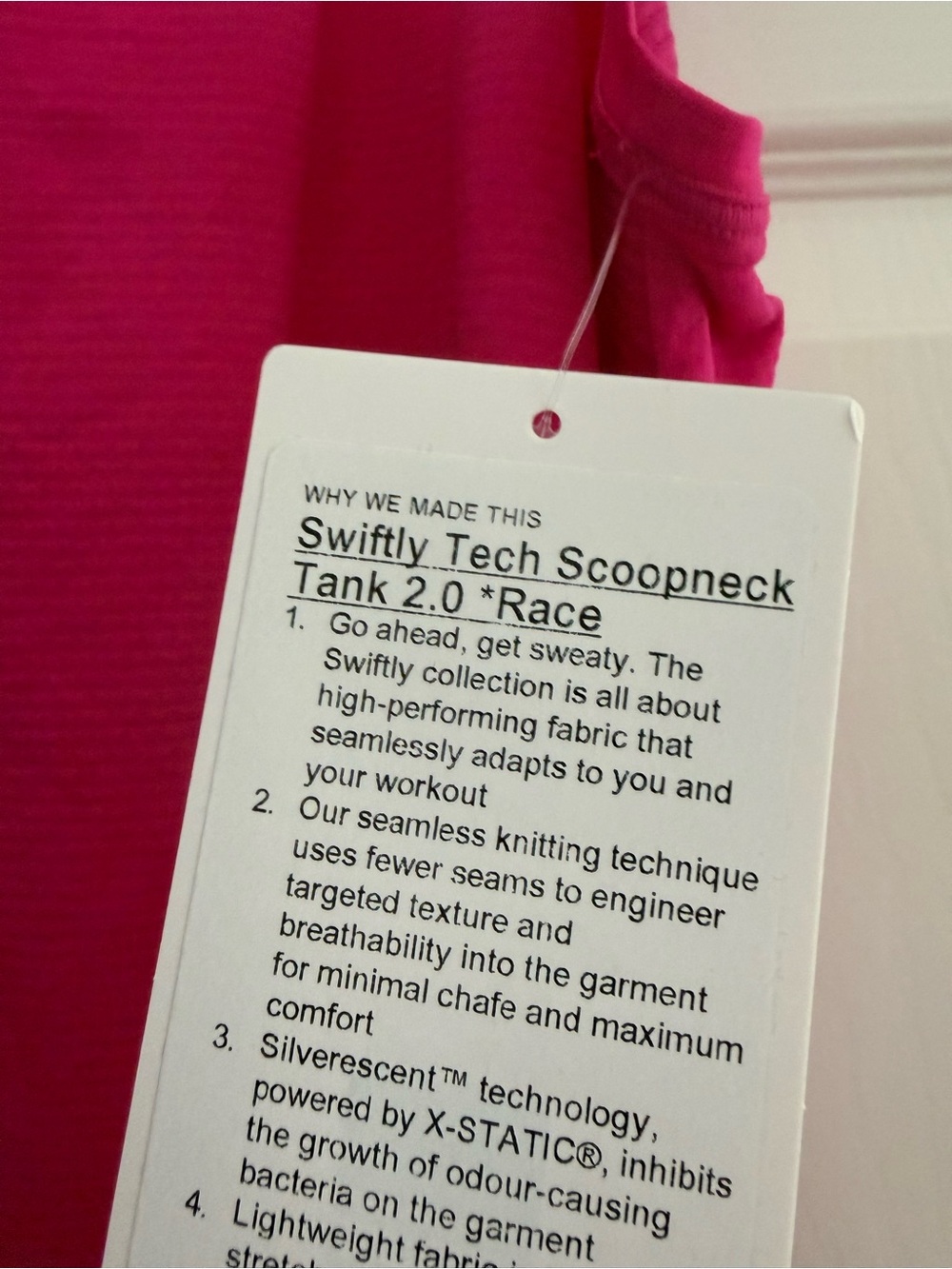 NWT Lululemon Swiftly Tech Scoopneck Tank 2.0 Race Size 10 Pink - Picture 2 of 6